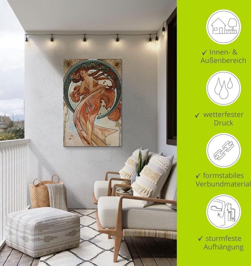 Artland Artprint Vier kunsten: de dans. 1898. als artprint van aluminium artprint voor buiten poster in diverse formaten - Foto 3