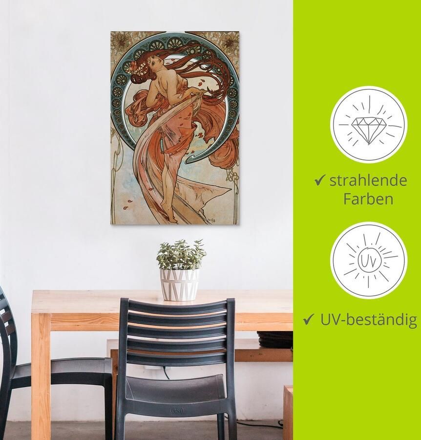 Artland Artprint Vier kunsten: de dans. 1898. als artprint van aluminium artprint voor buiten poster in diverse formaten - Foto 2