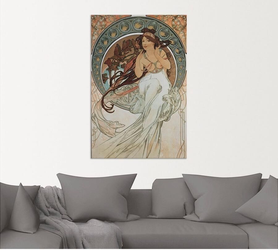 Artland Artprint Vier kunsten: de muziek. 1898 als artprint van aluminium artprint voor buiten poster in diverse formaten - Foto 4