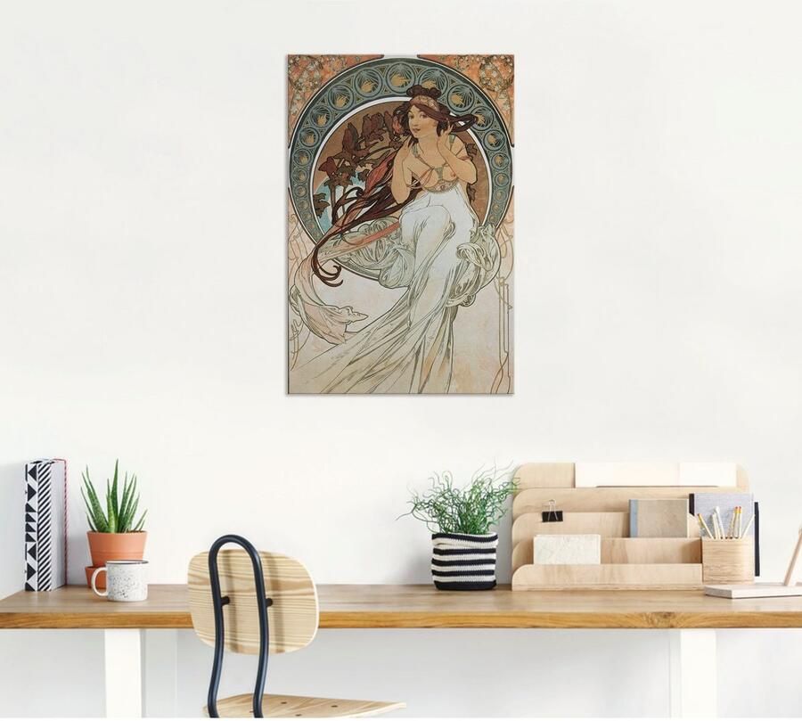 Artland Artprint Vier kunsten: de muziek. 1898 als artprint van aluminium artprint voor buiten poster in diverse formaten - Foto 5