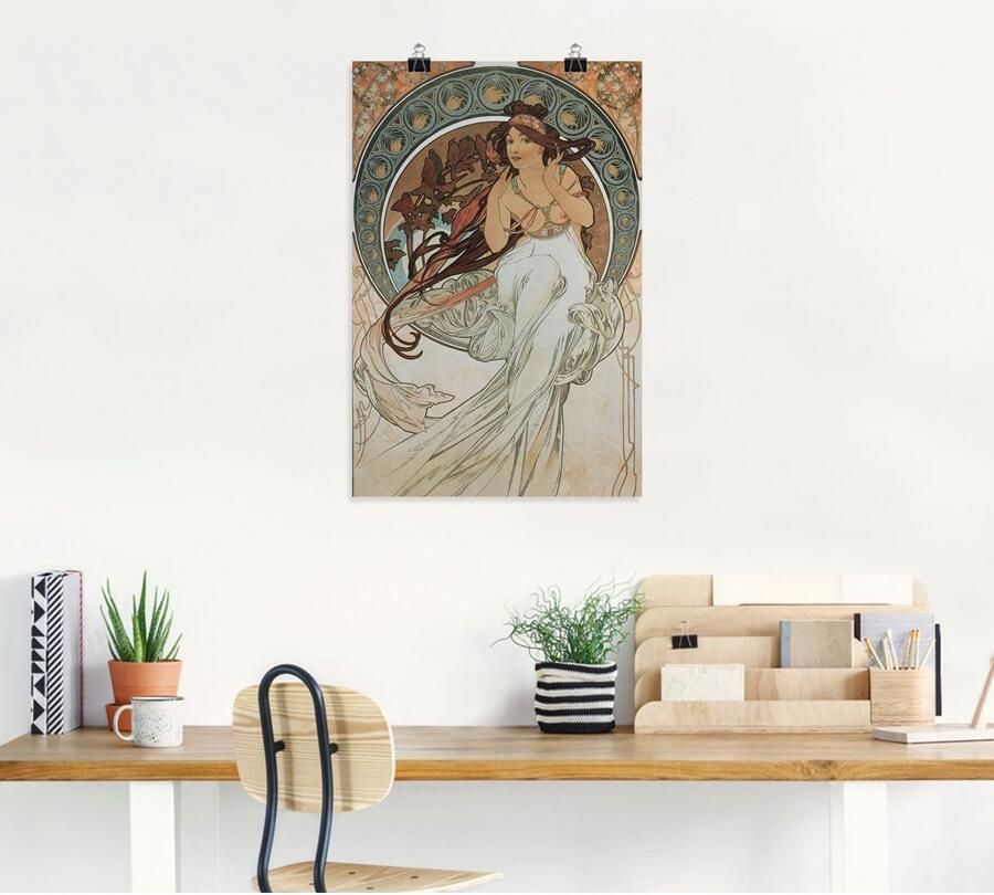 Artland Artprint Vier kunsten: de muziek. 1898 als artprint van aluminium artprint voor buiten poster in diverse formaten - Foto 4