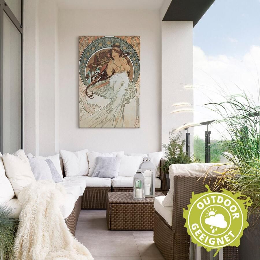 Artland Artprint Vier kunsten: de muziek. 1898 als artprint van aluminium artprint voor buiten poster in diverse formaten