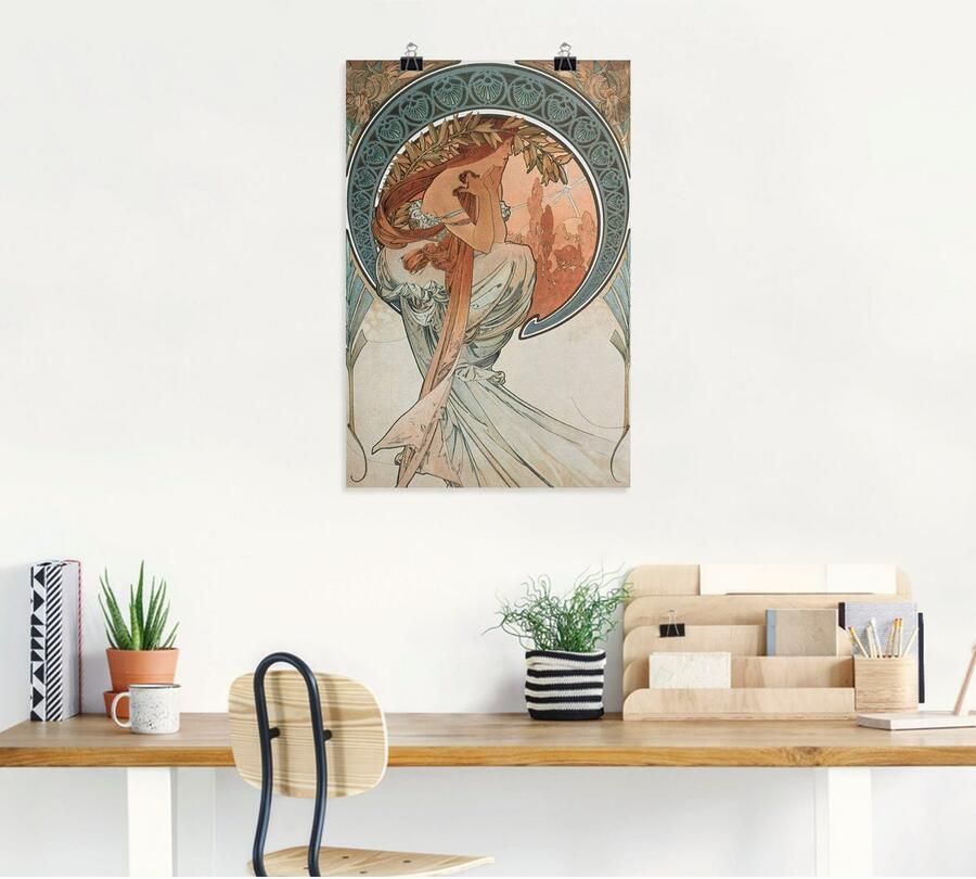 Artland Artprint Vier kunsten: de poëzie. 1898 als artprint van aluminium artprint op linnen muursticker of poster in verschillende maten - Foto 4