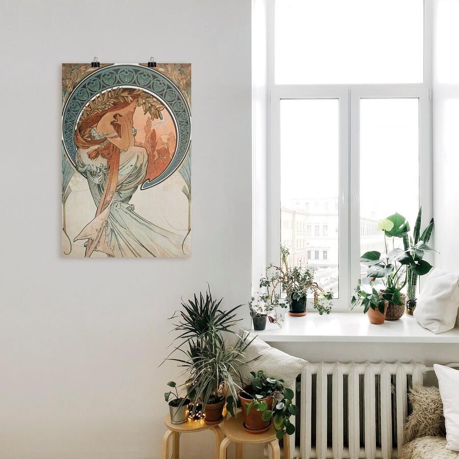 Artland Artprint Vier kunsten: de poëzie. 1898 als artprint van aluminium artprint op linnen muursticker of poster in verschillende maten