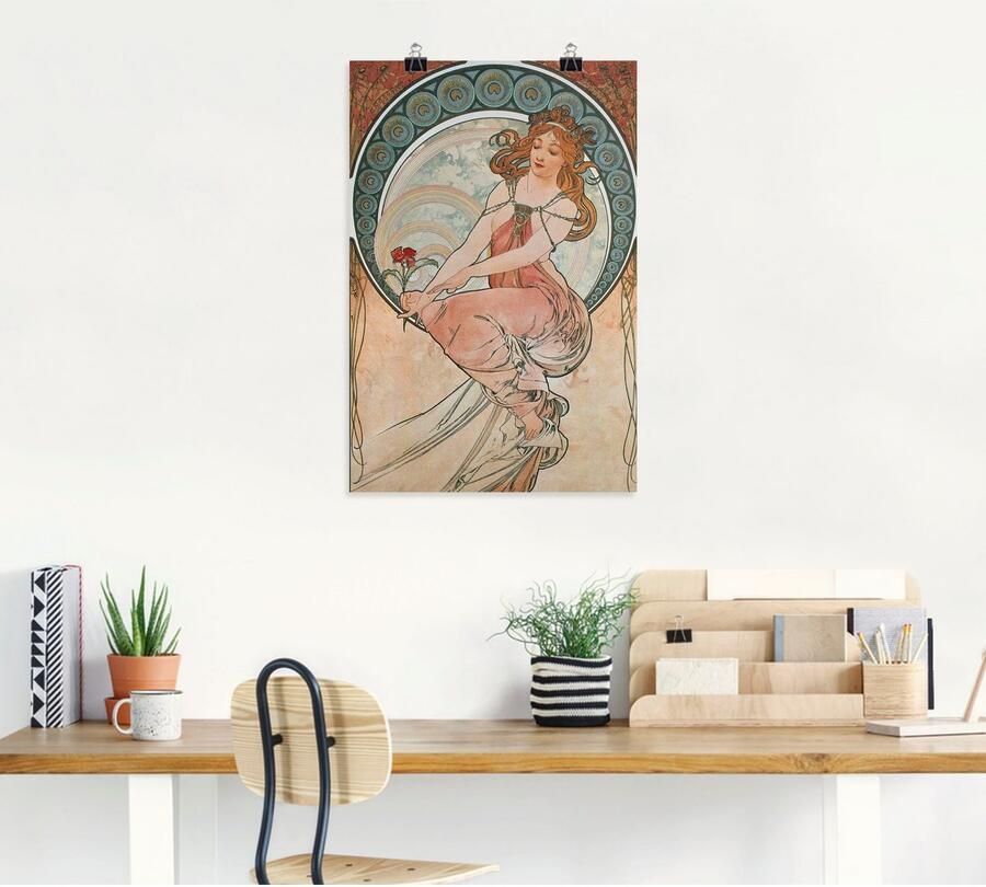 Artland Artprint Vier kunsten: de schilderkunst. 1898 als artprint van aluminium artprint op linnen muursticker of poster in verschillende maten - Foto 4