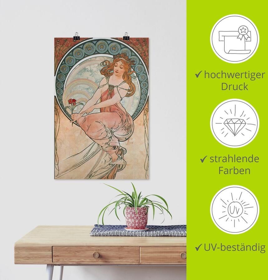 Artland Artprint Vier kunsten: de schilderkunst. 1898 als artprint van aluminium artprint op linnen muursticker of poster in verschillende maten - Foto 3