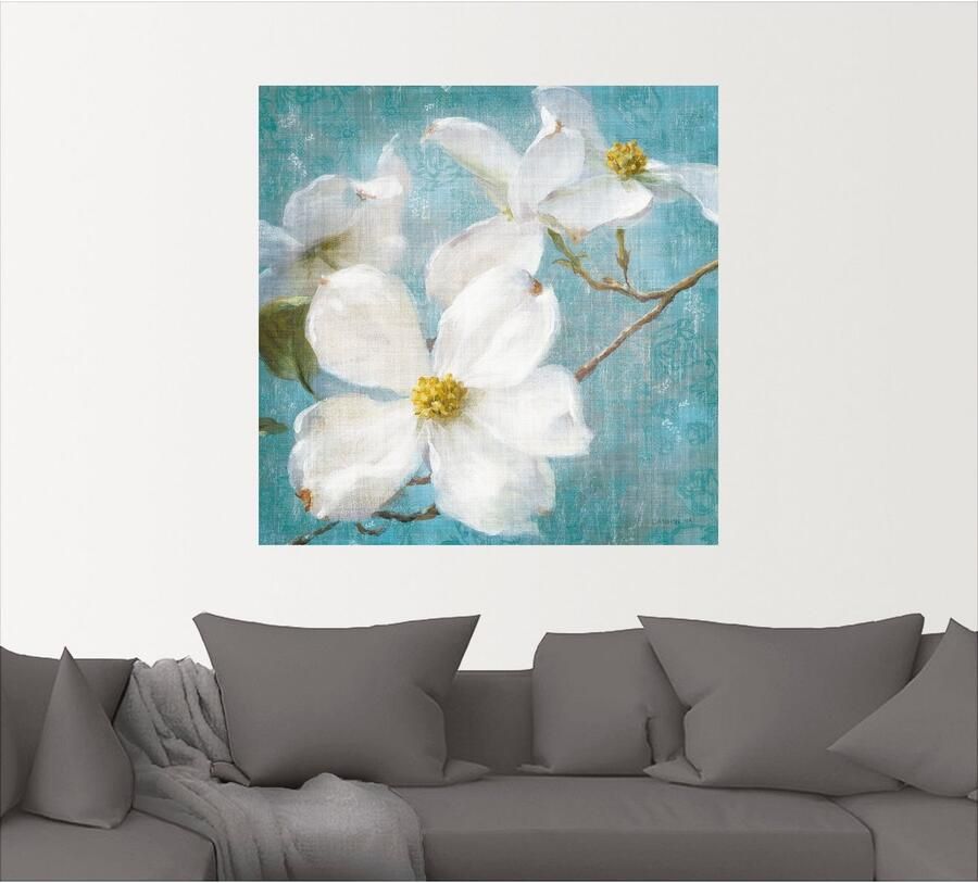 Artland Artprint Vintage bloem I als artprint op linnen poster muursticker in verschillende maten - Foto 4