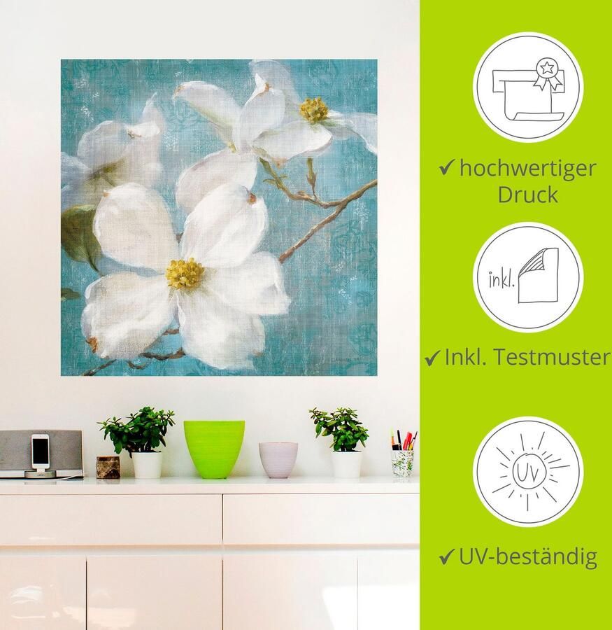 Artland Artprint Vintage bloem I als artprint op linnen poster muursticker in verschillende maten - Foto 2