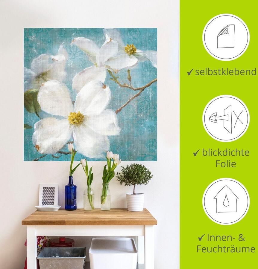 Artland Artprint Vintage bloem I als artprint op linnen poster muursticker in verschillende maten - Foto 3