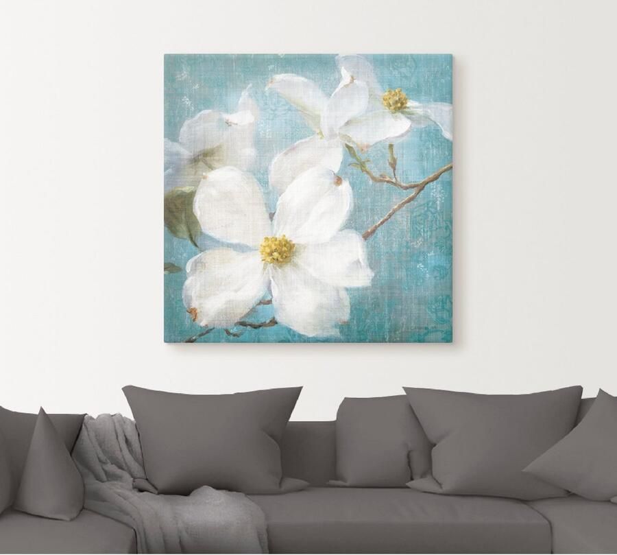 Artland Artprint Vintage bloem I als artprint op linnen poster muursticker in verschillende maten - Foto 4