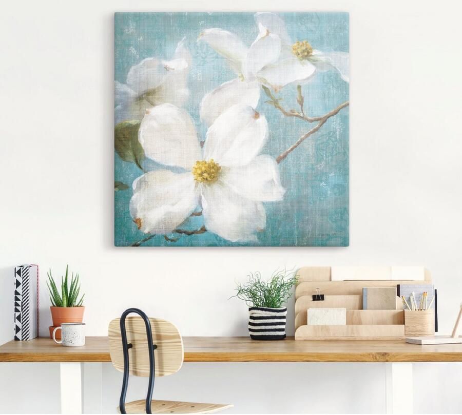 Artland Artprint Vintage bloem I als artprint op linnen poster muursticker in verschillende maten - Foto 3