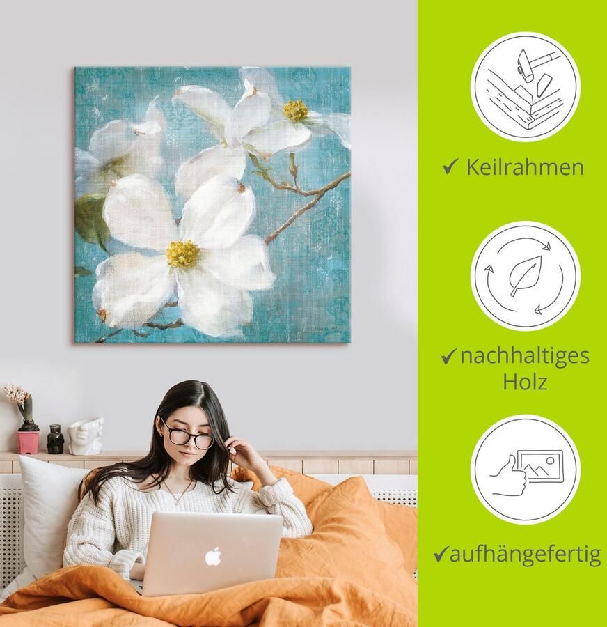 Artland Artprint Vintage bloem I als artprint op linnen poster muursticker in verschillende maten