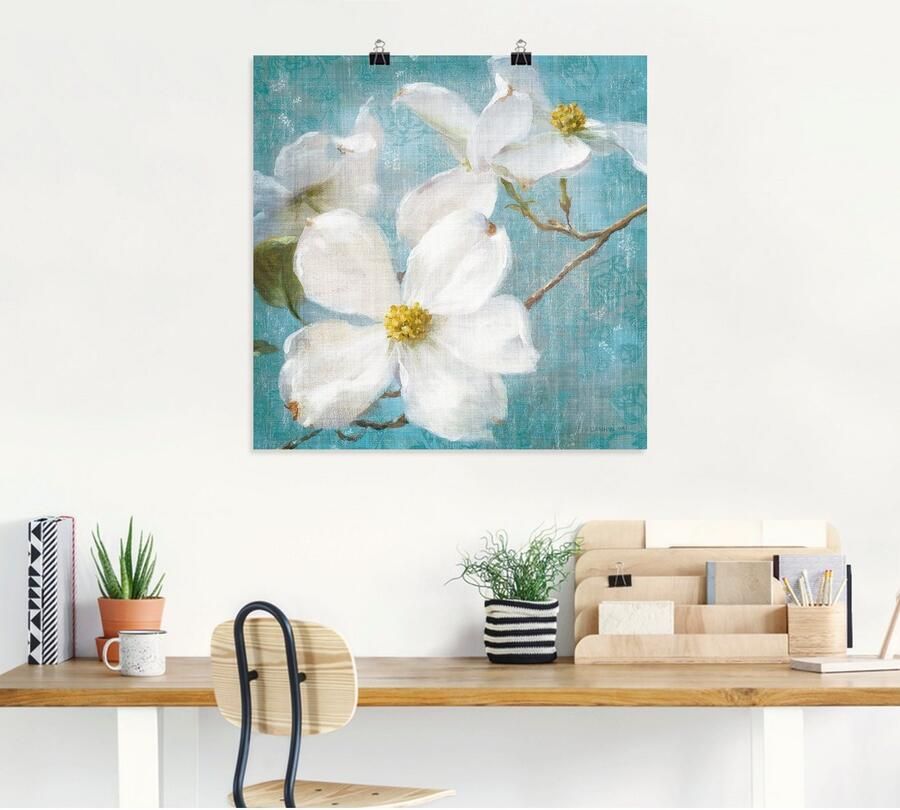 Artland Artprint Vintage bloem I als artprint op linnen poster muursticker in verschillende maten - Foto 4