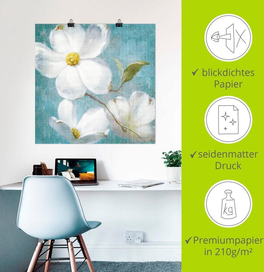 Artland Artprint Vintage bloem IV als artprint op linnen poster in verschillende formaten maten - Foto 3