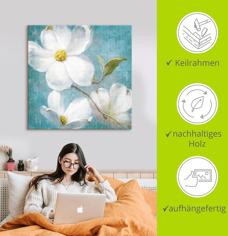 Artland Artprint Vintage bloem IV als artprint op linnen poster in verschillende formaten maten - Foto 2