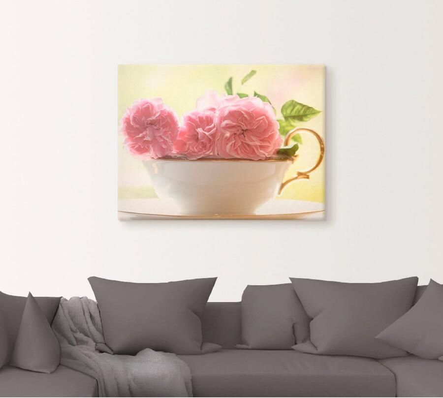 Artland Artprint Vintage rozen als artprint op linnen poster muursticker in verschillende maten - Foto 4