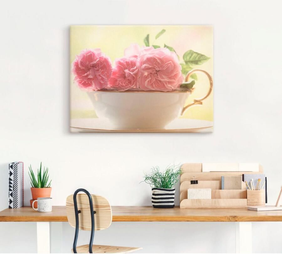 Artland Artprint Vintage rozen als artprint op linnen poster muursticker in verschillende maten - Foto 3