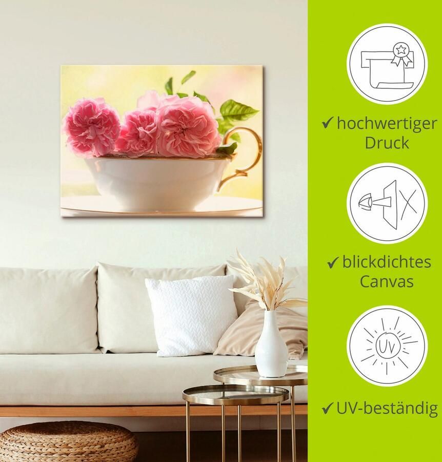 Artland Artprint Vintage rozen als artprint op linnen poster muursticker in verschillende maten - Foto 2