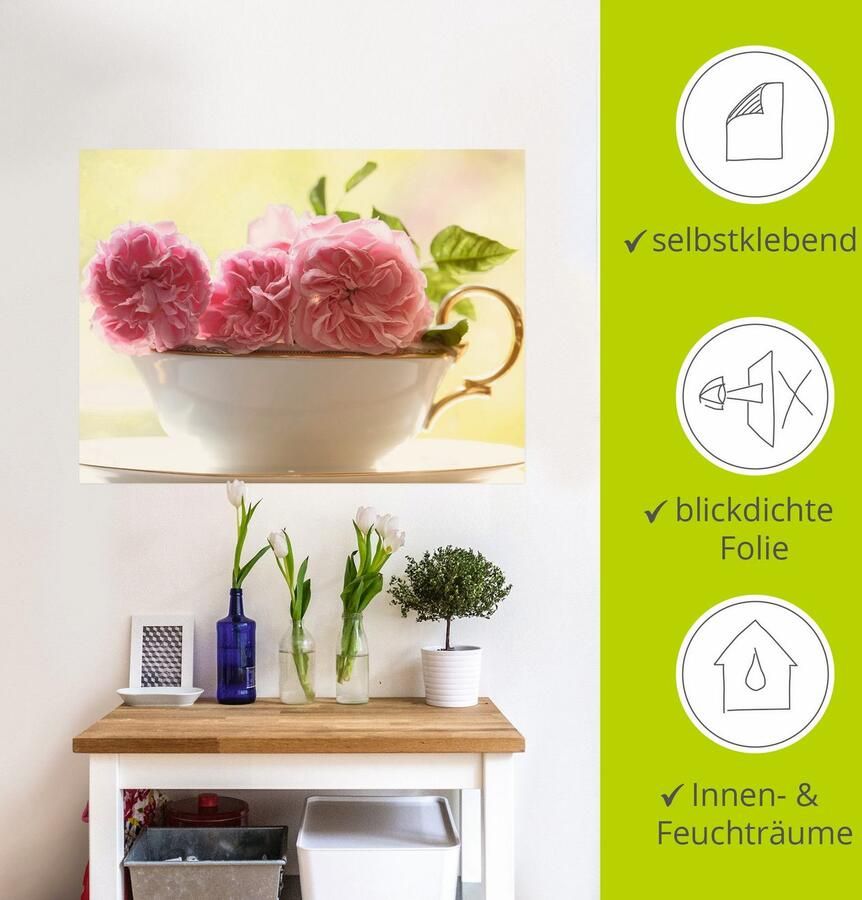 Artland Artprint Vintage rozen als artprint op linnen poster muursticker in verschillende maten - Foto 3