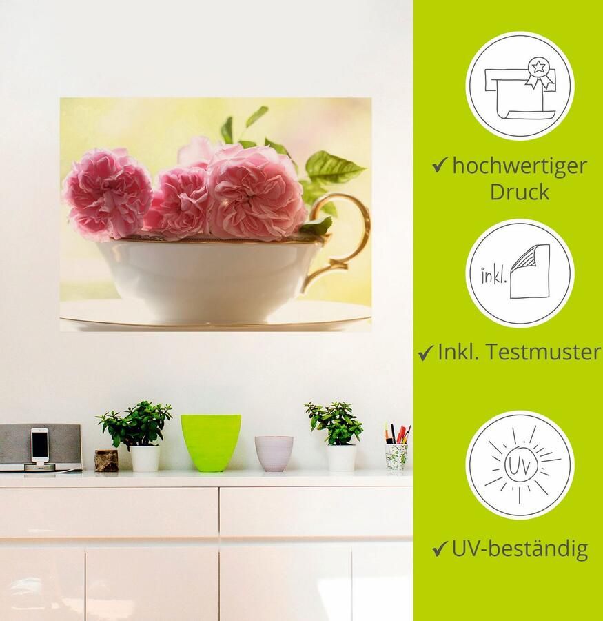 Artland Artprint Vintage rozen als artprint op linnen poster muursticker in verschillende maten - Foto 2