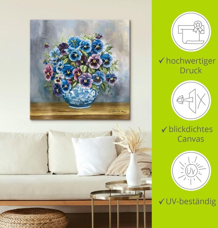 Artland Artprint Viooltjes als artprint van aluminium artprint voor buiten artprint op linnen poster muursticker - Foto 4