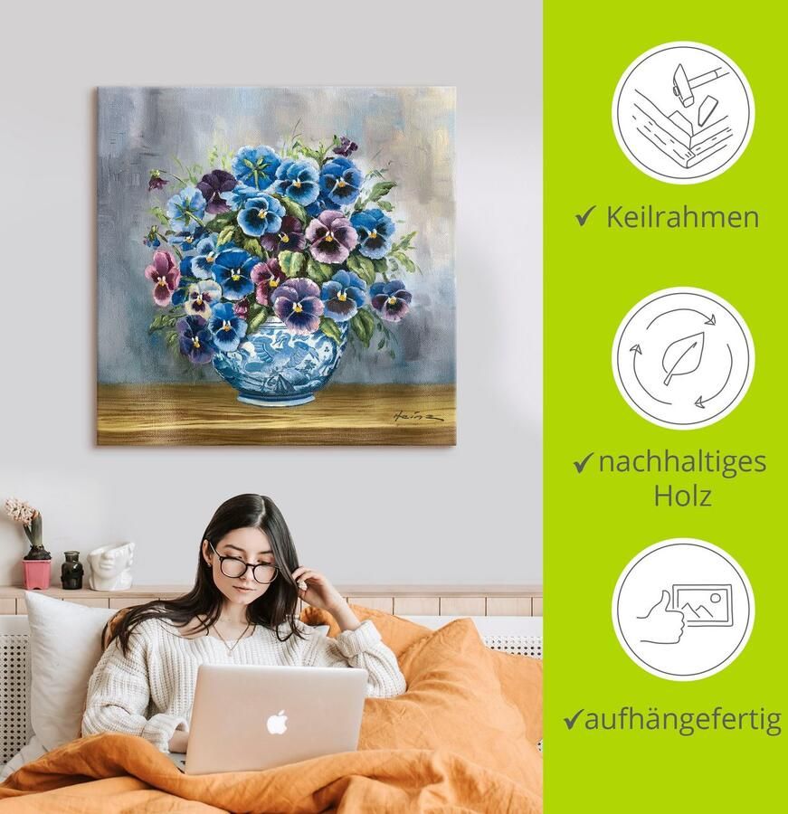 Artland Artprint Viooltjes als artprint van aluminium artprint voor buiten artprint op linnen poster muursticker - Foto 3