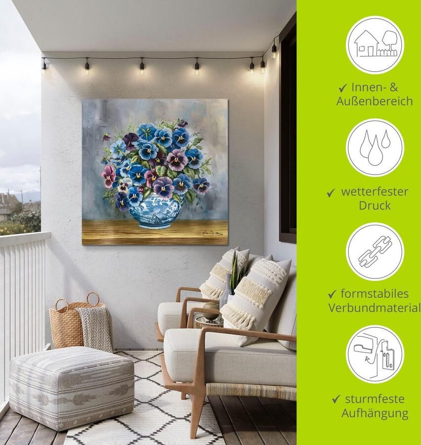 Artland Artprint Viooltjes als artprint van aluminium artprint voor buiten artprint op linnen poster muursticker - Foto 5