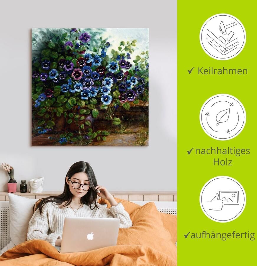 Artland Artprint op linnen Viooltjes II - Foto 4