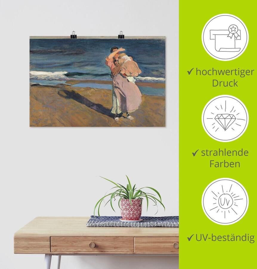 Artland Artprint Visser met kind Valencia. 1908 als artprint op linnen poster in verschillende formaten maten - Foto 4