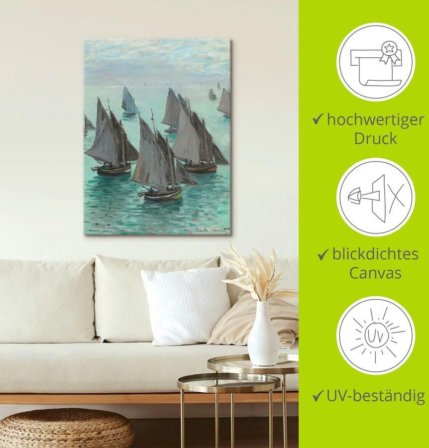 Artland Artprint Vissersboten bij rustig weer als artprint op linnen poster in verschillende formaten maten - Foto 2