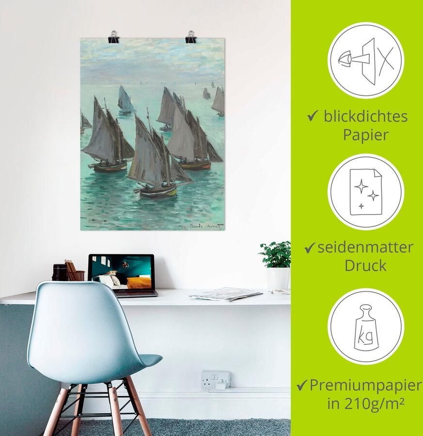 Artland Artprint Vissersboten bij rustig weer als artprint op linnen poster in verschillende formaten maten - Foto 2