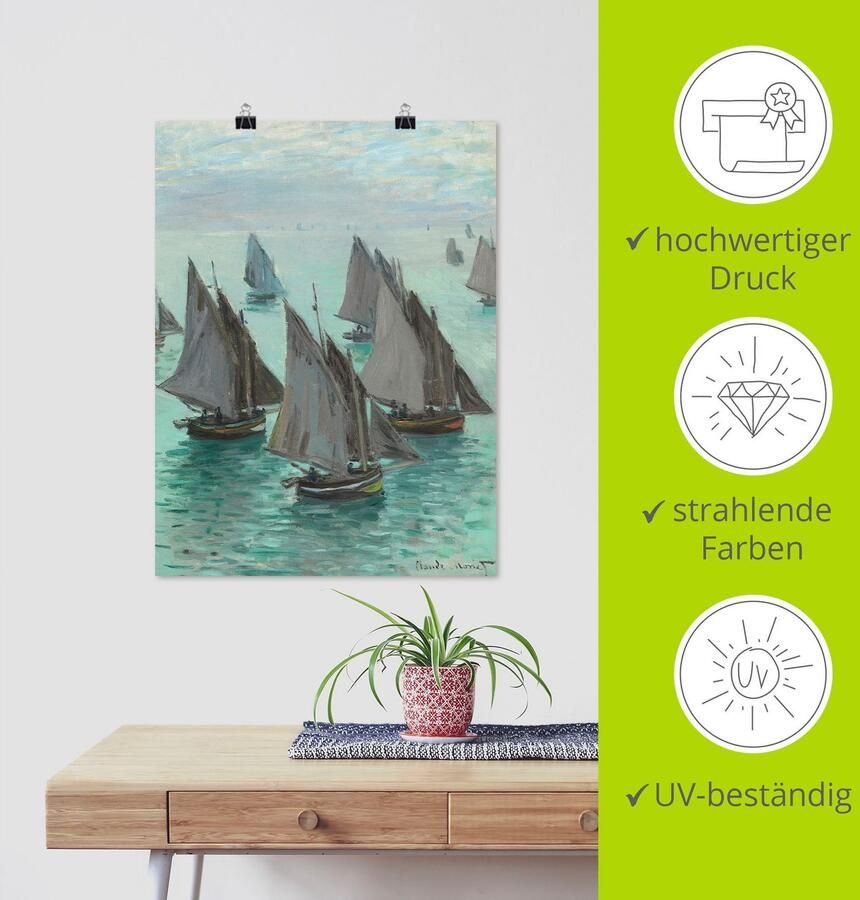 Artland Artprint Vissersboten bij rustig weer als artprint op linnen poster in verschillende formaten maten - Foto 3