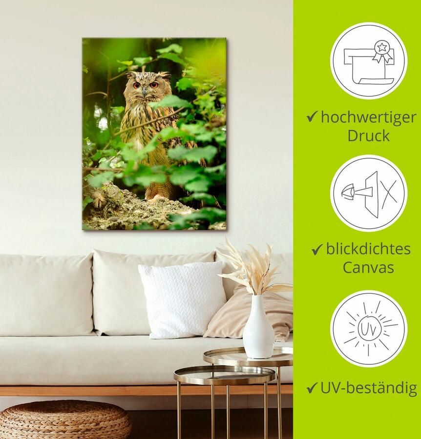 Artland Artprint op linnen Vogel oehoe - Foto 3