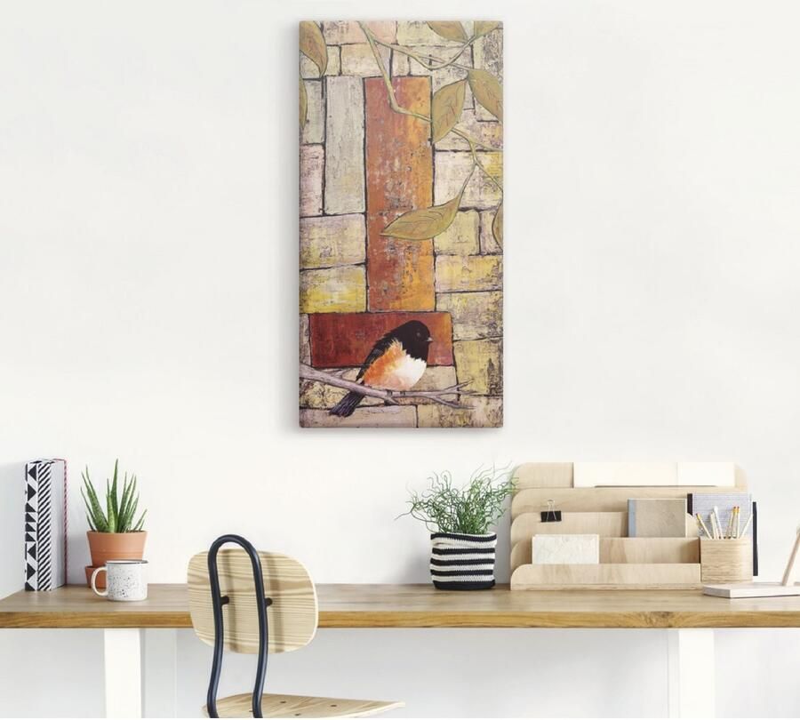 Artland Artprint op linnen Vogel op een tak I - Foto 4