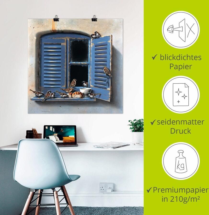 Artland Artprint Vogelbezoek II als artprint op linnen poster in verschillende formaten maten - Foto 2