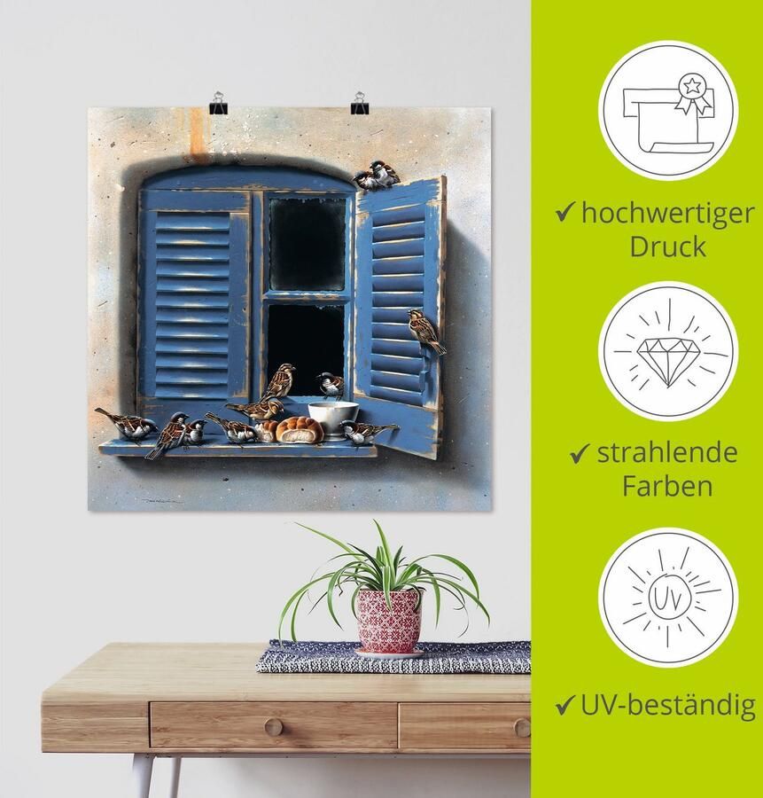 Artland Artprint Vogelbezoek II als artprint op linnen poster in verschillende formaten maten - Foto 3