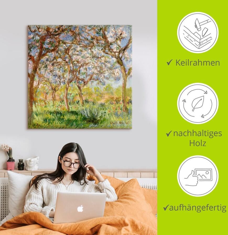 Artland Artprint Voorjaar in Giverny. als artprint op linnen poster in verschillende formaten maten - Foto 3