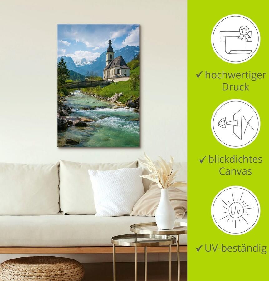 Artland Artprint Voorjaar in Ramsau als artprint van aluminium artprint op linnen muursticker of poster in verschillende maten - Foto 3