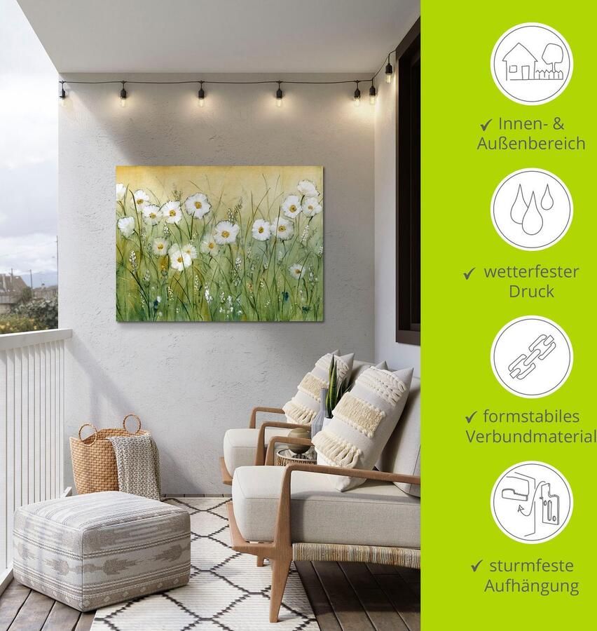 Artland Artprint Voorjaar met madeliefjes II als artprint van aluminium artprint voor buiten artprint op linnen poster muursticker - Foto 4