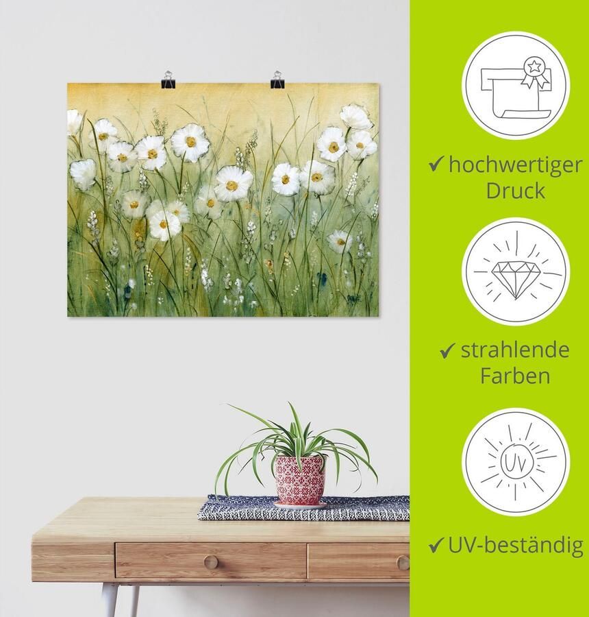 Artland Artprint Voorjaar met madeliefjes II als artprint van aluminium artprint voor buiten artprint op linnen poster muursticker - Foto 4