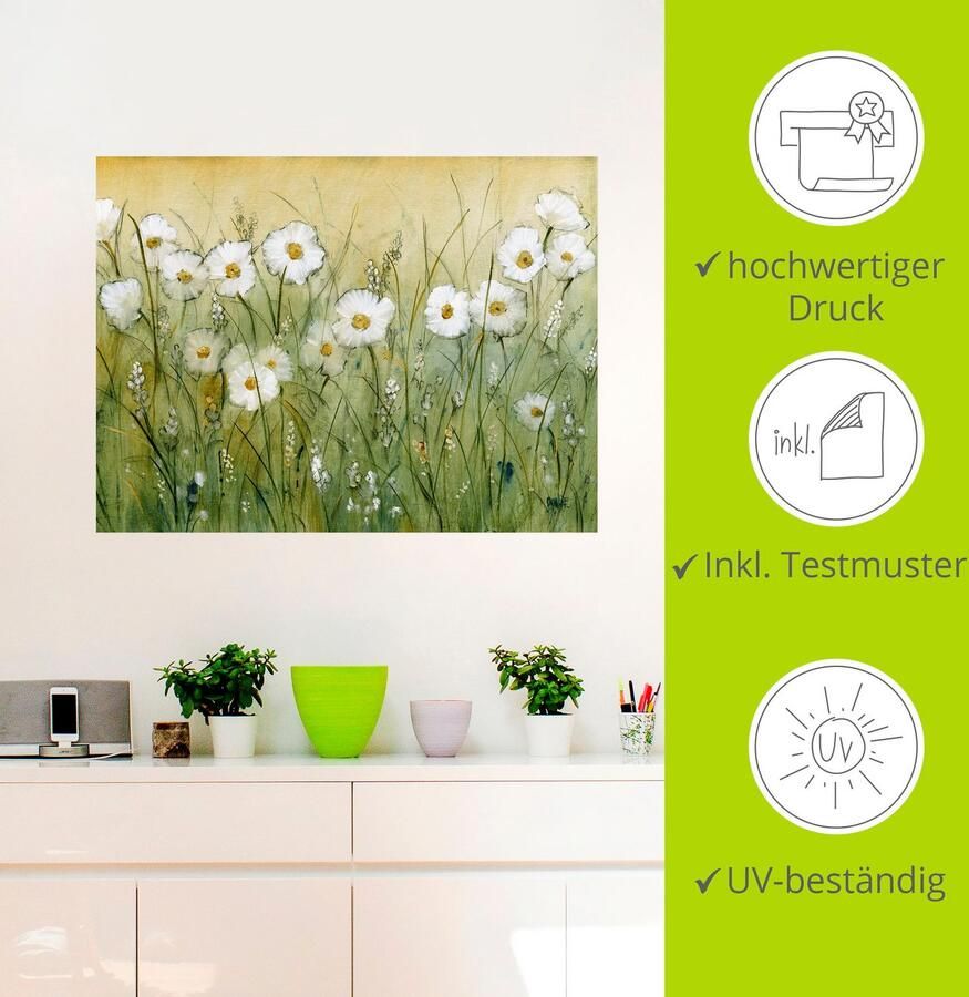 Artland Artprint Voorjaar met madeliefjes II als artprint van aluminium artprint voor buiten artprint op linnen poster muursticker - Foto 2