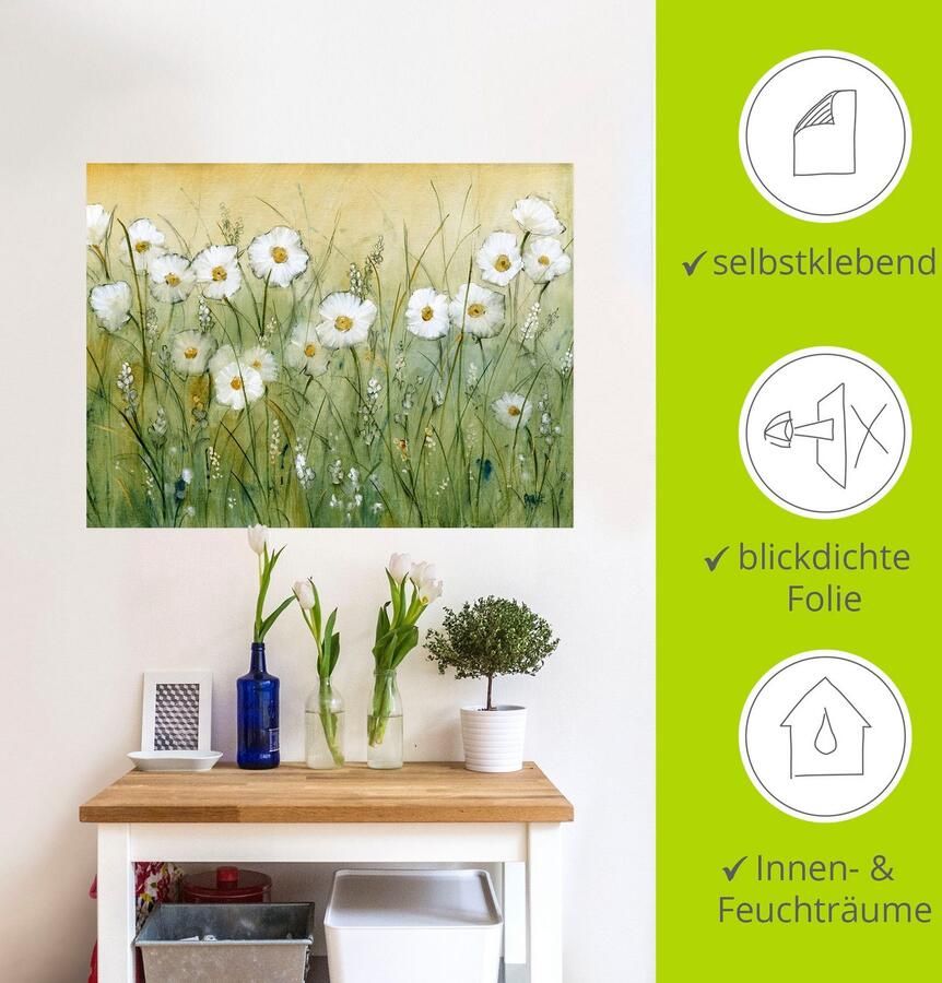 Artland Artprint Voorjaar met madeliefjes II als artprint van aluminium artprint voor buiten artprint op linnen poster muursticker - Foto 3