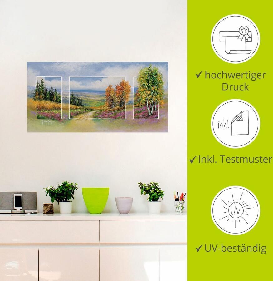 Artland Artprint Voorjaarg triptiek als artprint op linnen muursticker in verschillende maten - Foto 2