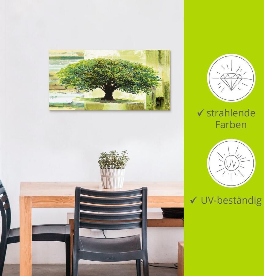 Artland Artprint Voorjaarsboom op abstracte achtergrond als artprint van aluminium artprint voor buiten artprint op linnen poster in verschillende maten. maten - Foto 3