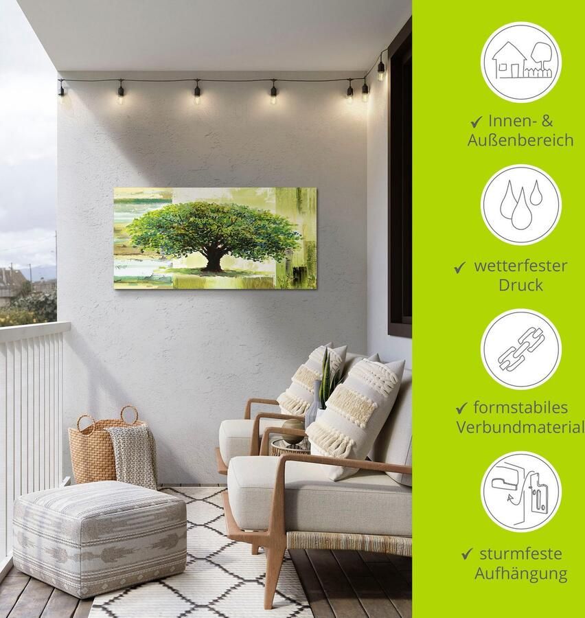 Artland Artprint Voorjaarsboom op abstracte achtergrond als artprint van aluminium artprint voor buiten artprint op linnen poster in verschillende maten. maten - Foto 4