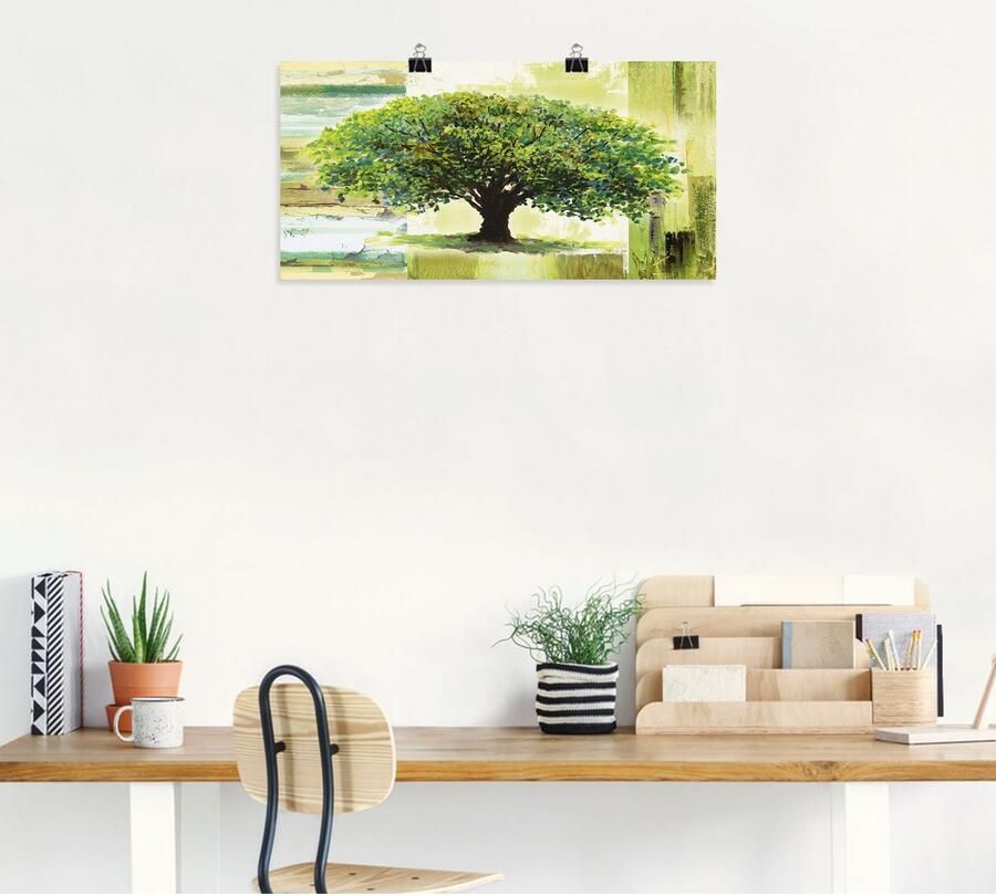 Artland Artprint Voorjaarsboom op abstracte achtergrond als artprint van aluminium artprint voor buiten artprint op linnen poster in verschillende maten. maten - Foto 4