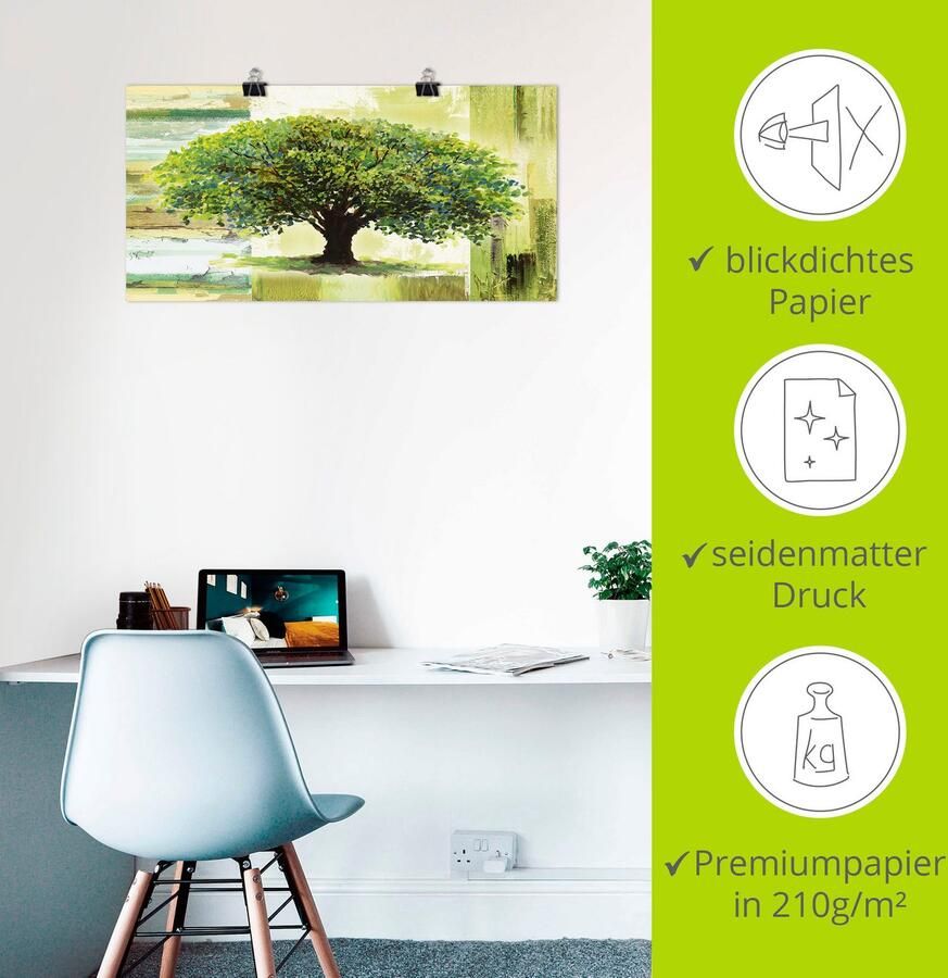 Artland Artprint Voorjaarsboom op abstracte achtergrond als artprint van aluminium artprint voor buiten artprint op linnen poster in verschillende maten. maten - Foto 2
