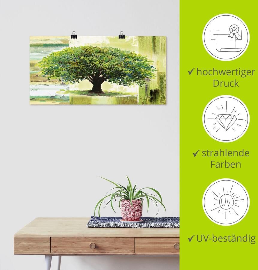 Artland Artprint Voorjaarsboom op abstracte achtergrond als artprint van aluminium artprint voor buiten artprint op linnen poster in verschillende maten. maten - Foto 3