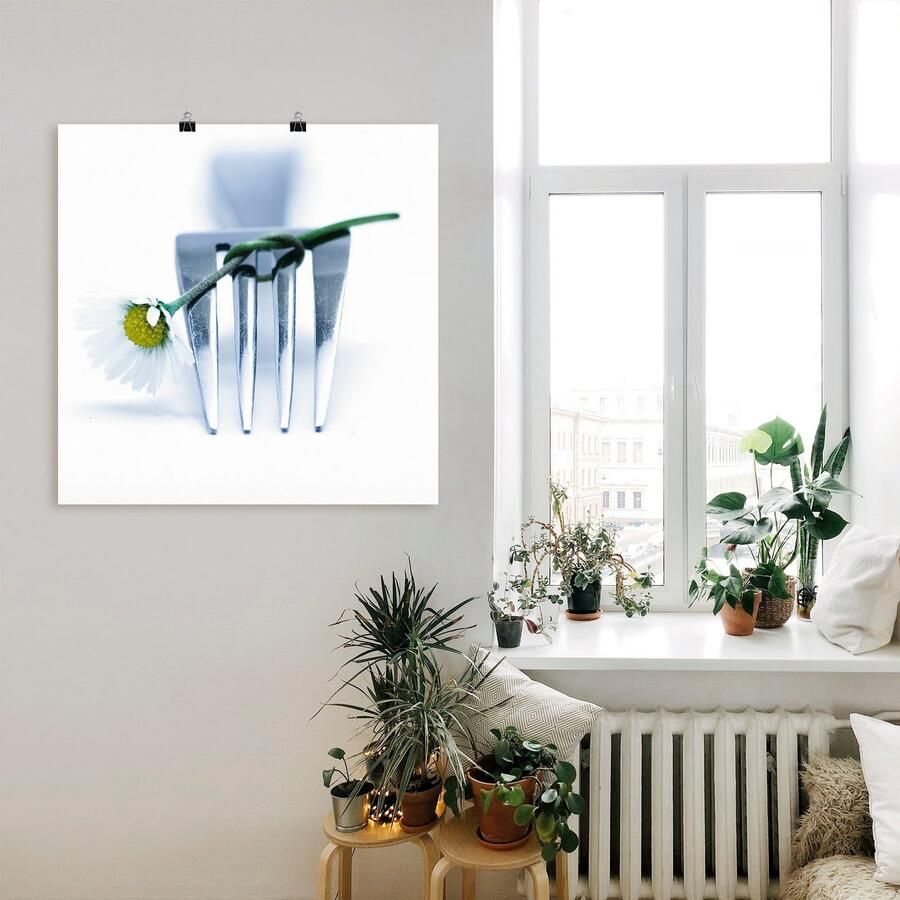 Artland Artprint Vork en bloem als artprint op linnen poster in verschillende formaten maten - Foto 2