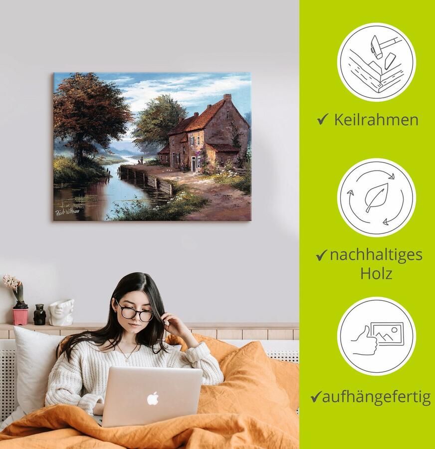 Artland Artprint Vroege morgen als artprint op linnen poster in verschillende formaten maten